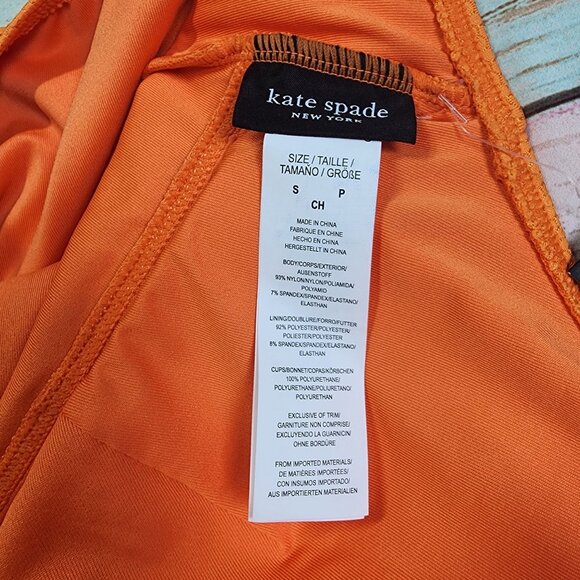 Kate Spade Womens Small Orange Scalloped One-Piece Swimsuit NEW $148 - Picture 4 of 9